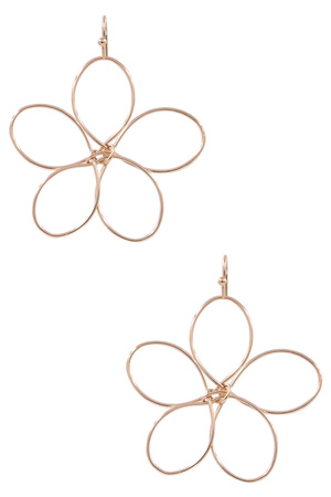 Metal Wire Floral Drop Earrings