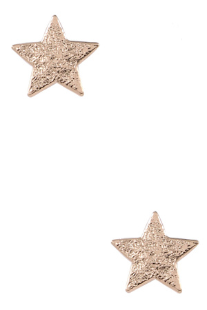 Metal Textured Star Earrings