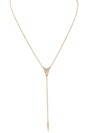 Brass Gold Plated Cubic Zirconia Pendant Necklace