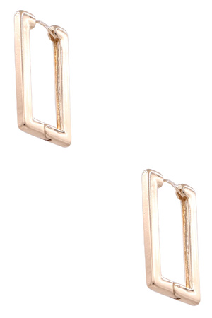 Brass Metal Rectangle Hoop Earrings