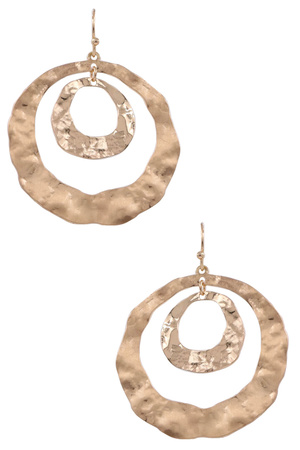 Metal Layered Circle Dangle Earrings