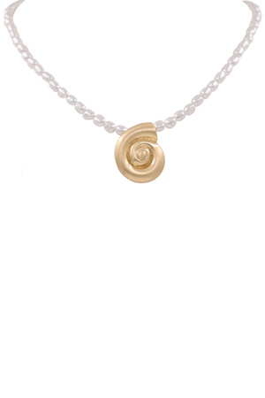 Organic Pearl Shell Pendant Necklace