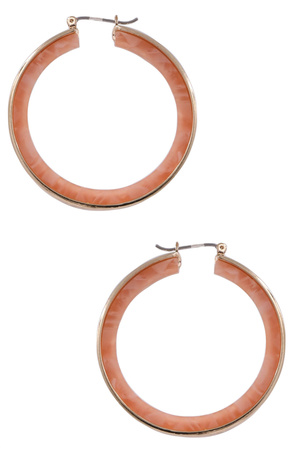 Metal/Acrylic Design Hoop Earrings