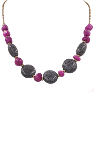 Linked Multi Stone Bead Necklace