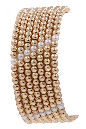 Cream Pearl Stretch Bracelets