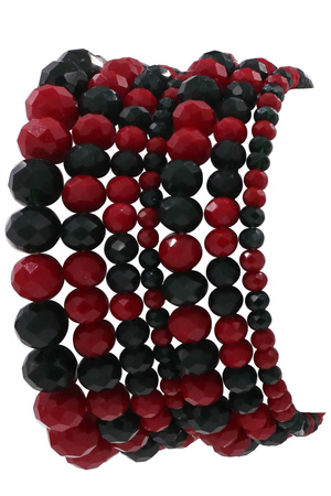 Layered Faceted Bead Stretch Bracelet