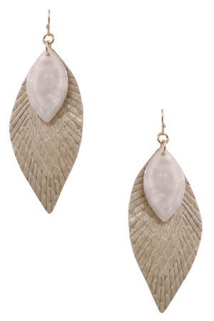 Faux Leather Leaf Drop Earrings