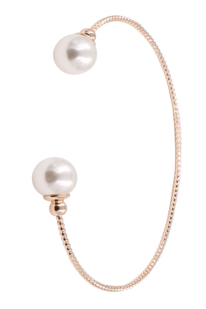 Brass Wire Cream Pearl Bracelet