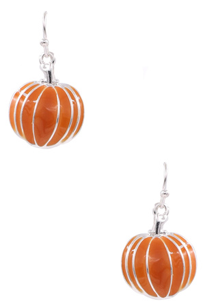 Metal Pumpkin Drop Earrings