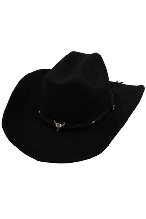 Long Horn Contrast Braid Banded Cowboy Hat