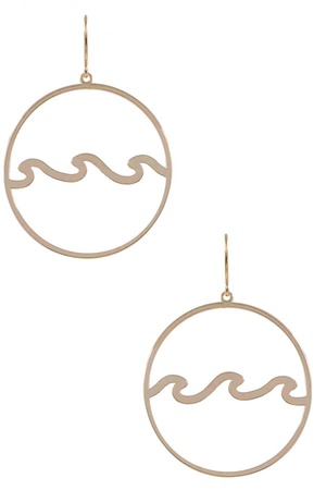 Brass Metal Wave Earrings