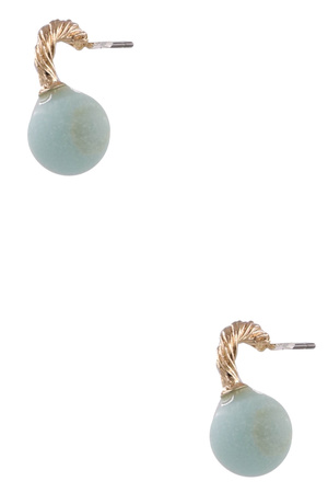 Acrylic Stone Bent Metal Earrings