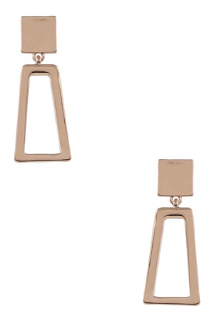 Metal Rectangle Linked Dangle Earrings