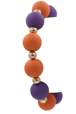 Metal Color Coated  Bead Stretch Bracelet