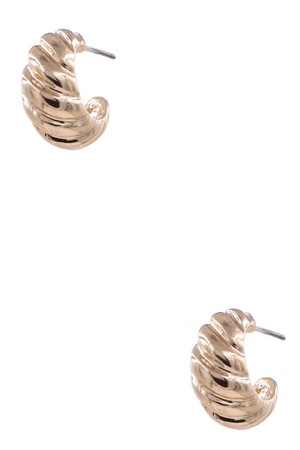 Metal Textured Twisted Hoop Earrings