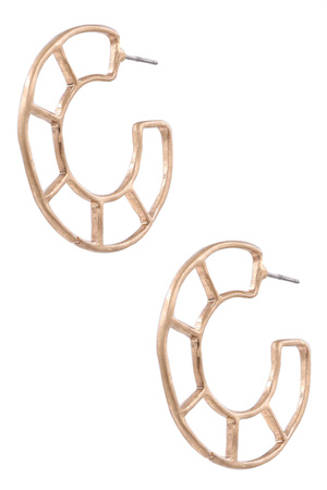 Metal Crescent Cut Out Hoop Earrings