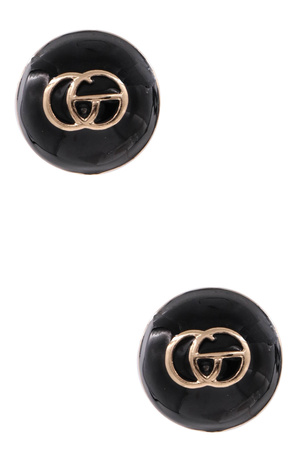 Metal Circle CG Half Ball Dome Earrings