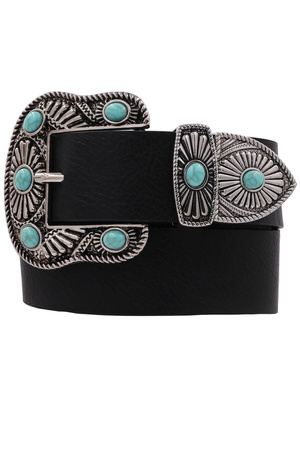 Faux Leather  Embellished Southwestern Belt