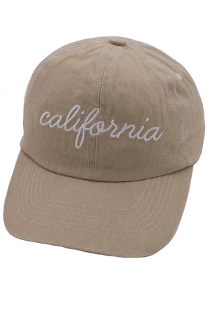 CALIFORNIA Script Washed Baseball Hat