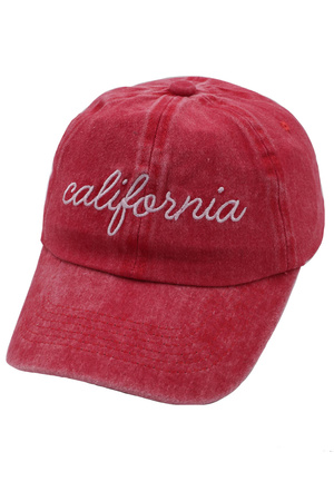 CALIFORNIA Script Washed Baseball Hat