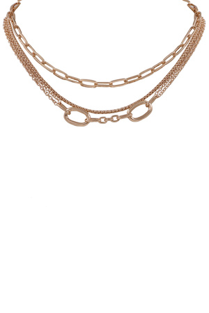 Metal 2-PC Layered Oval Link Necklace