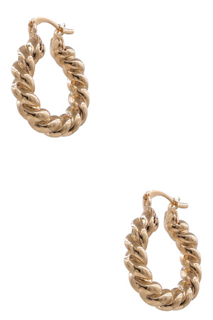 18K Gold Filled Twisted Hoop Earrings