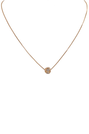 18K Gold Filled Stone Ball Necklace