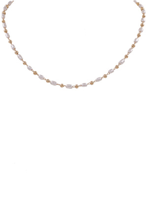 18K Gold Filled Cream Pearl Necklace