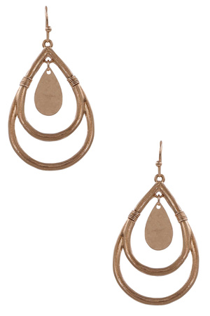 Wire Metal Teardrop Earrings