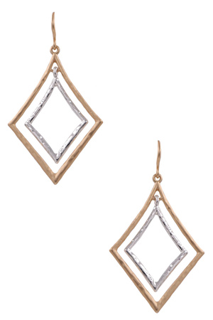 Metal Layered Geometric Dangle Earrings