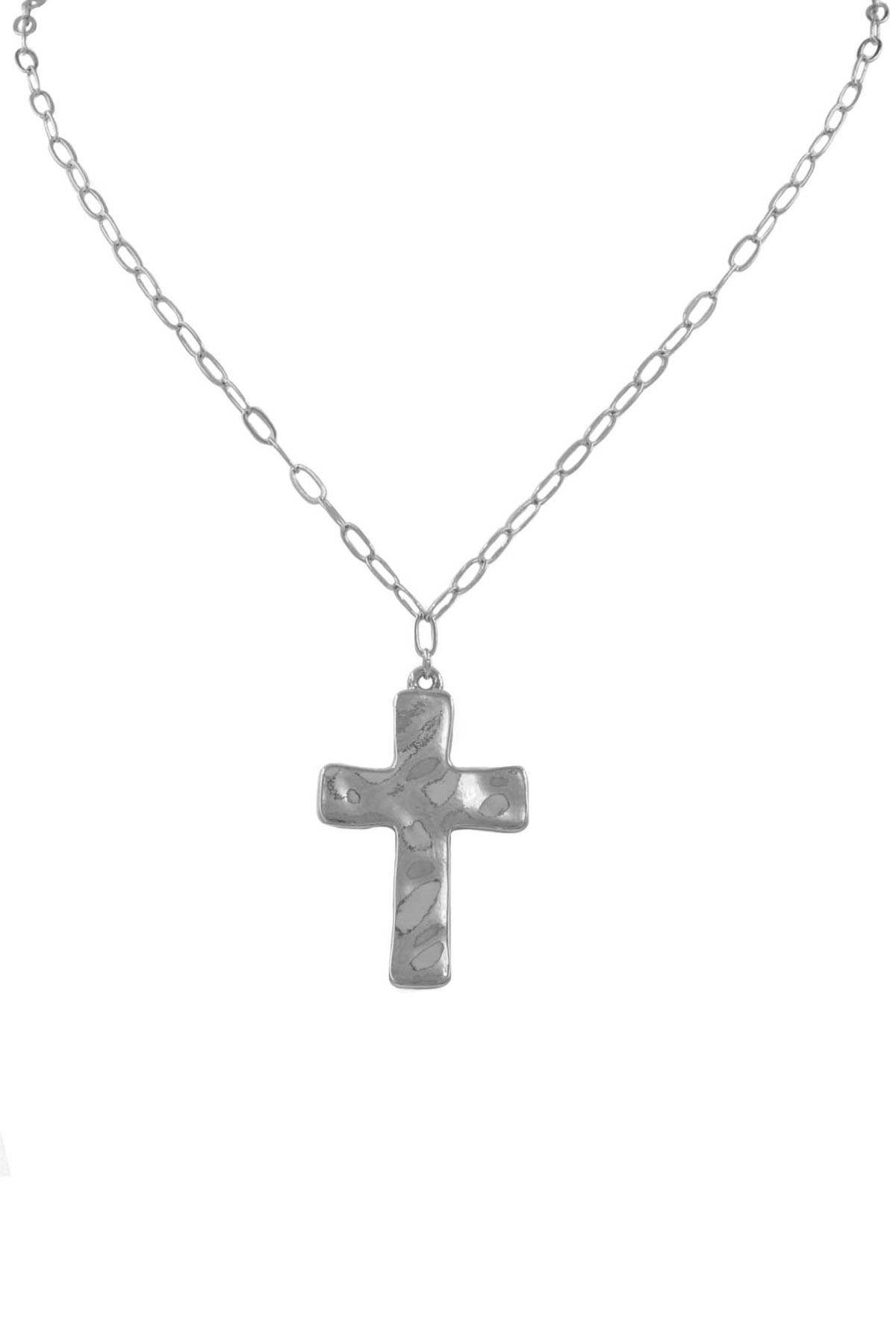 Metal  Trace Chain Cross Pendant Necklace