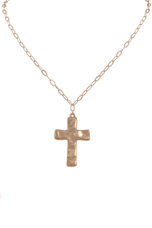 Metal  Trace Chain Cross Pendant Necklace