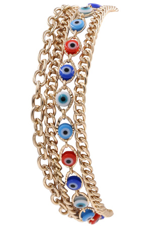 Metal Layered Evil Eye Bracelet