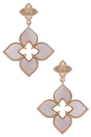 Metal Quatrefoil Dangle Earrings