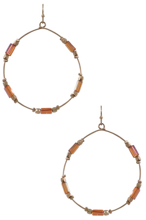 Glass Bead Hoop Earrings