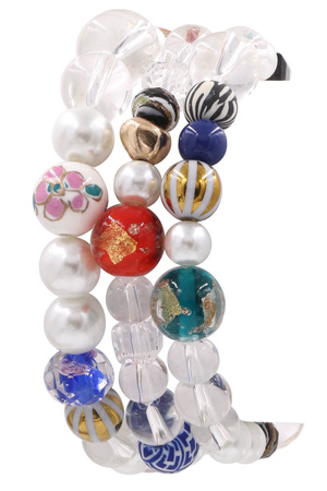 Semi Precious Assorted Glass Bead Bracelet Set