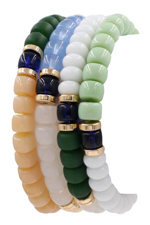 Stone Bead Stretch Bracelet Set