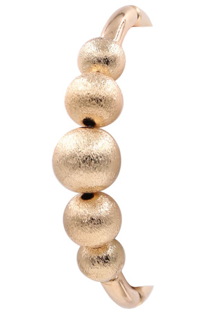 Brass Metal Textured Ball Acrylic Stretch Bracelet