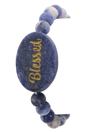 Semi Precious Stone 'BLESSED' Stretch Bracelet