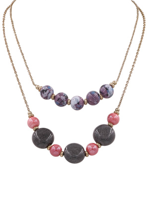 Double Layered Round Ceramic Necklace