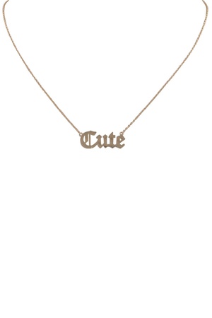 Brass Metal 'CUTE' Necklace