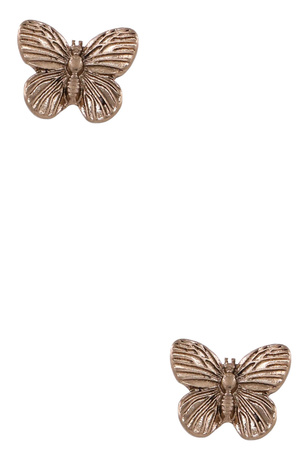 Metal Butterfly Post Earrings