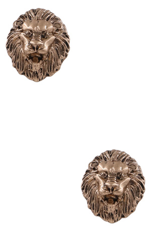 Metal Vintage Noble Lion Head Earrings