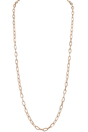 Metal Linked Chain Long Necklace with Toggle