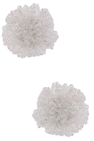 Seed Bead Cluster Flower Post Earrings