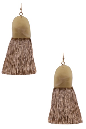 Acrylic Cotton Tassel Dangle Earrings