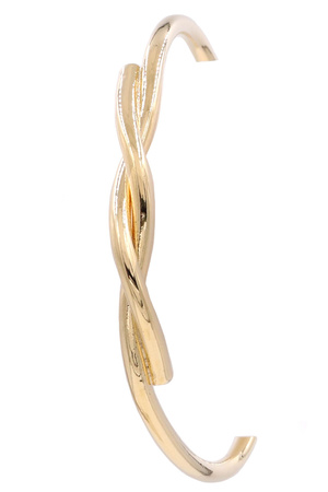 Brass Metal Twisted Braid Cuff Bracelet