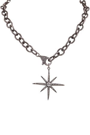 Metal Chain Linked Star Pendant Necklace