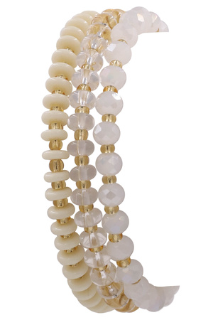 Assorted Gold Linked Beaded Bracelet Set