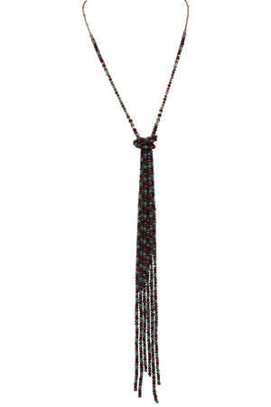 Glass Bead Tassel Necklace